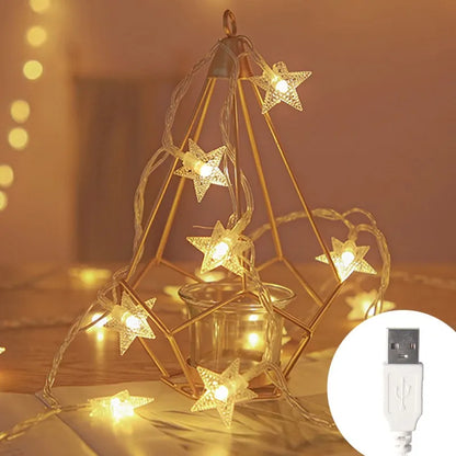 Outdoor LED Star String Lights