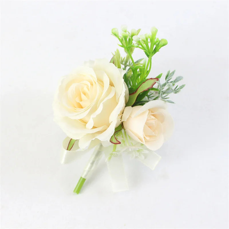 Ivory Rose Wedding Boutonnieres