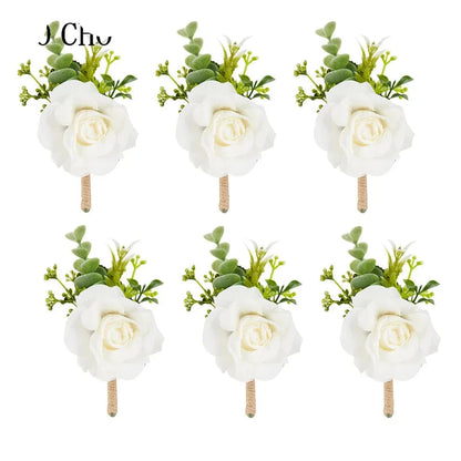 Ivory Rose Wedding Boutonnieres