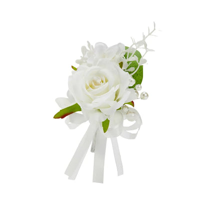 Silk Rose Wedding Boutonniere Corsage