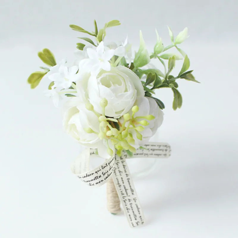 Men's Wedding Rose Corsage Brooch