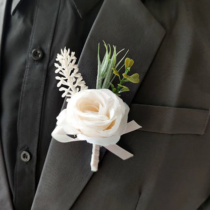 Silk Rose Bridesmaid Corsage Bracelet