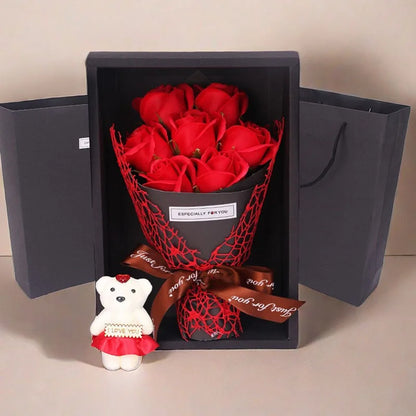 Rose Teddy Bouquet Box