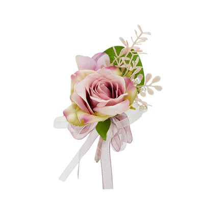 Silk Rose Wedding Boutonniere Corsage