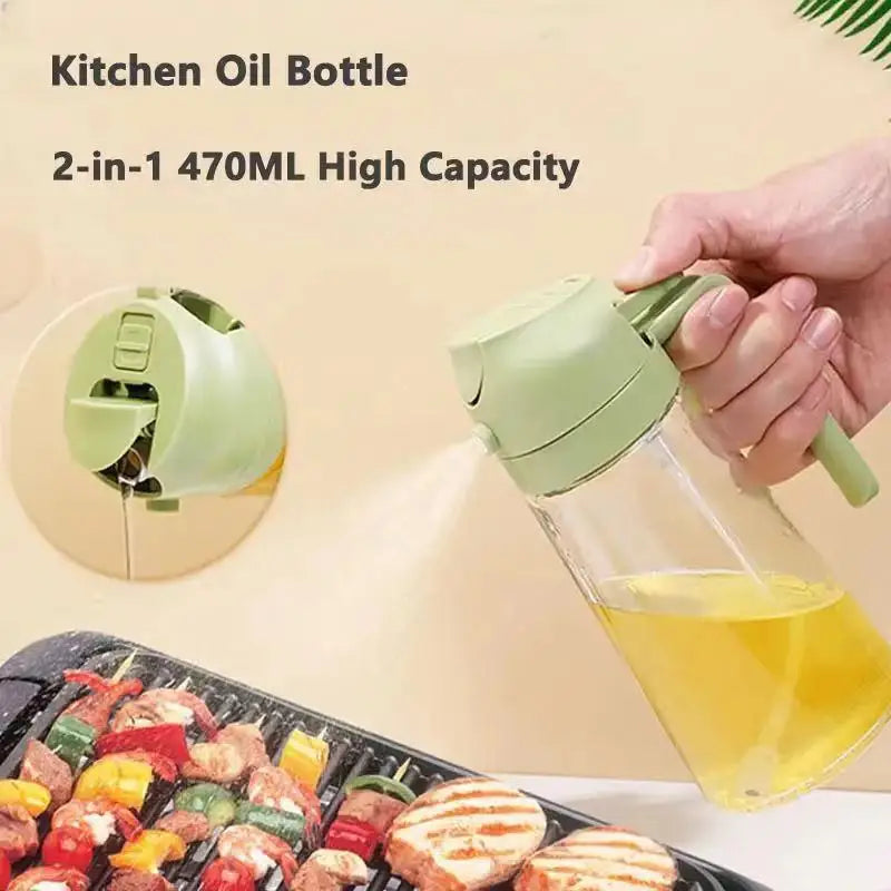 2-in-1 Olive Oil Dispenser and Sprayer - 16oz