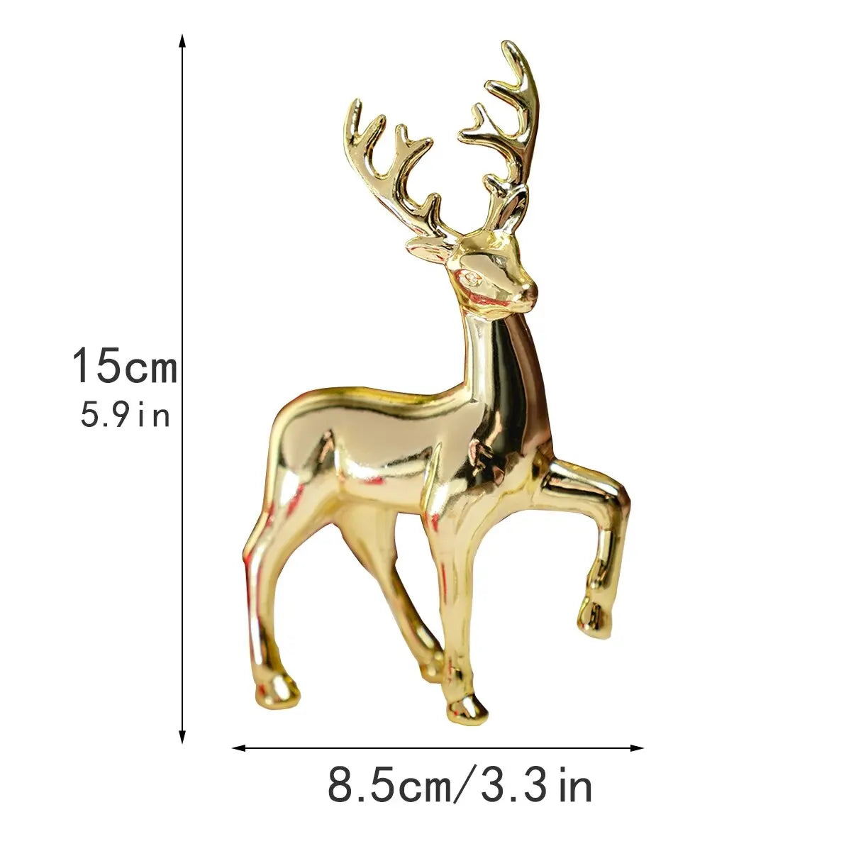 Golden Deer Reindeer Sculpture Ornament