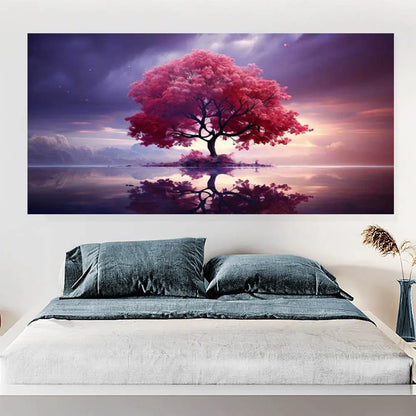 Modern Red Tree Canvas Art