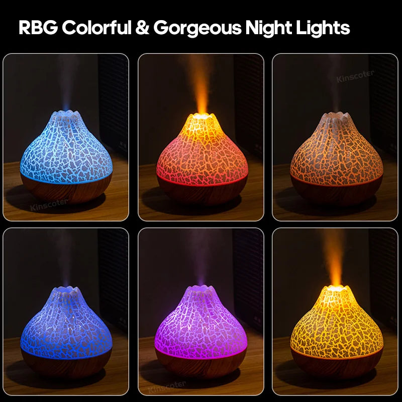 Portable USB Volcano Humidifier Night Light