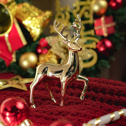 Golden Deer Reindeer Sculpture Ornament