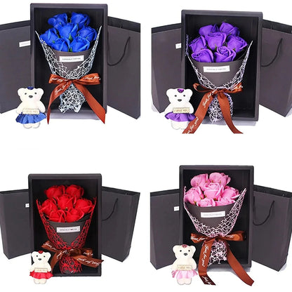 Rose Teddy Bouquet Box