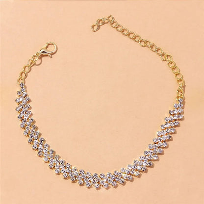 Silver Zirconia Anklet Bracelet