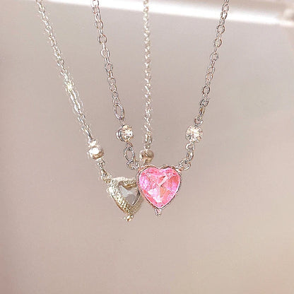 Y2K Pink Heart Necklace