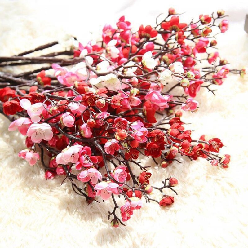 Rose Red Cherry Blossom Stems