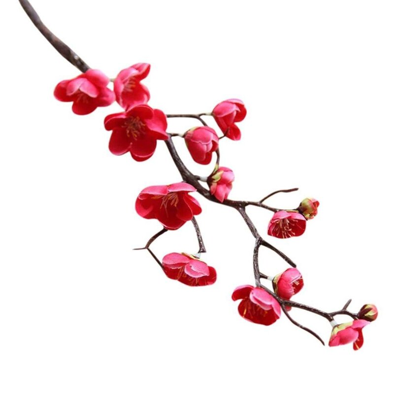 Rose Red Cherry Blossom Stems