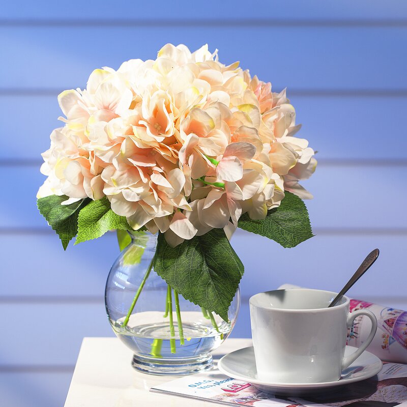 Peach Silk Hydrangea In Vase