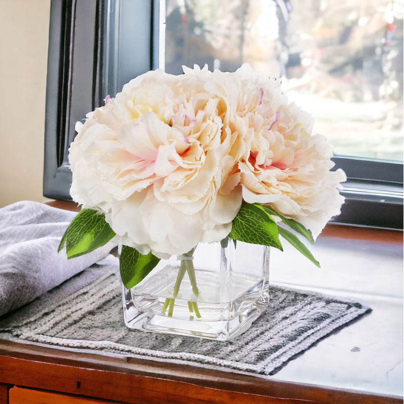 Peach Peony Silk Flowers