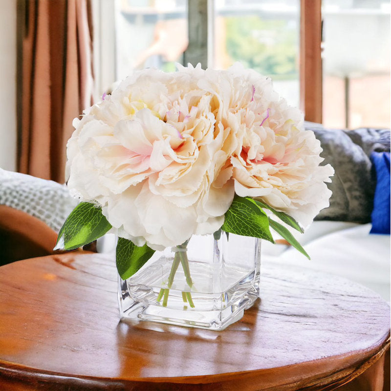 Peach Peony Silk Flowers