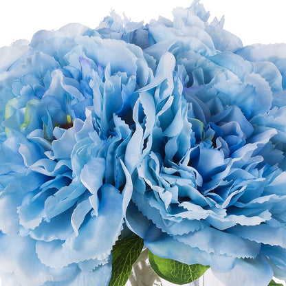 Blue Silk Peony Flowers