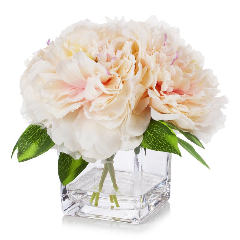 Peach Peony Silk Flowers