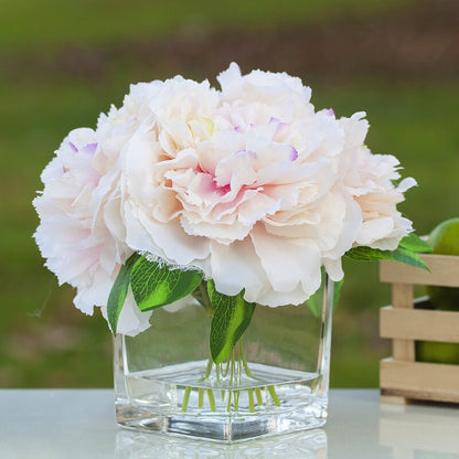 Peach Peony Silk Flowers