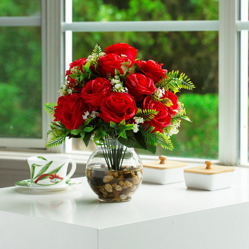 Red Assorted Silk Roses