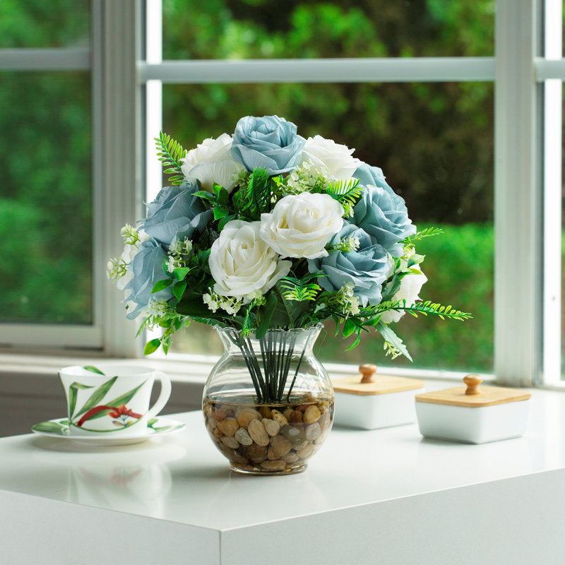 Blue Assorted Silk Roses