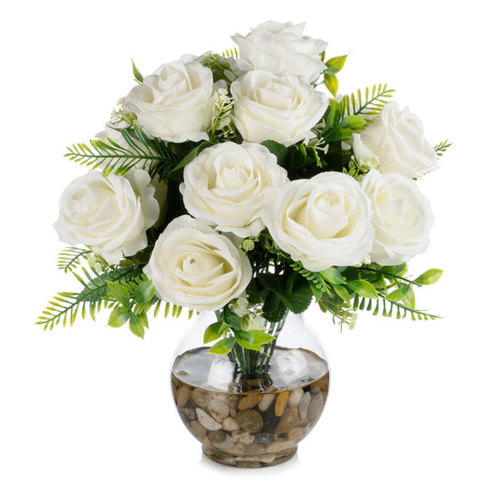 Cream Assorted Silk Roses