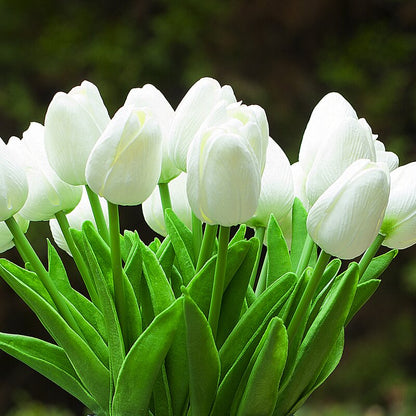 Silk Tulip Flowers Vase