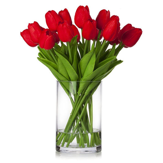 Red Silk Tulip Flowers