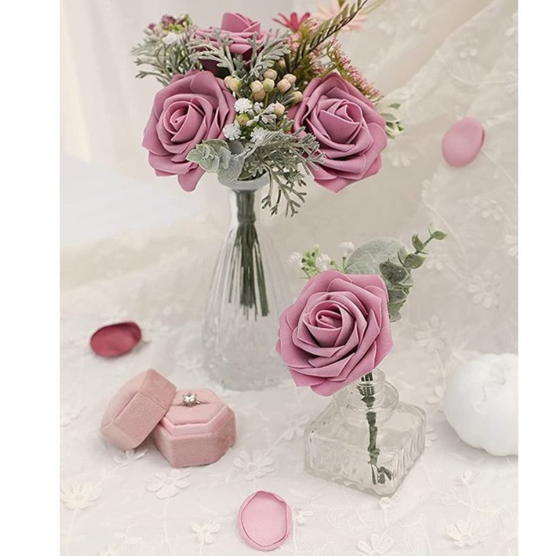 Artificial Mauve Foam Roses