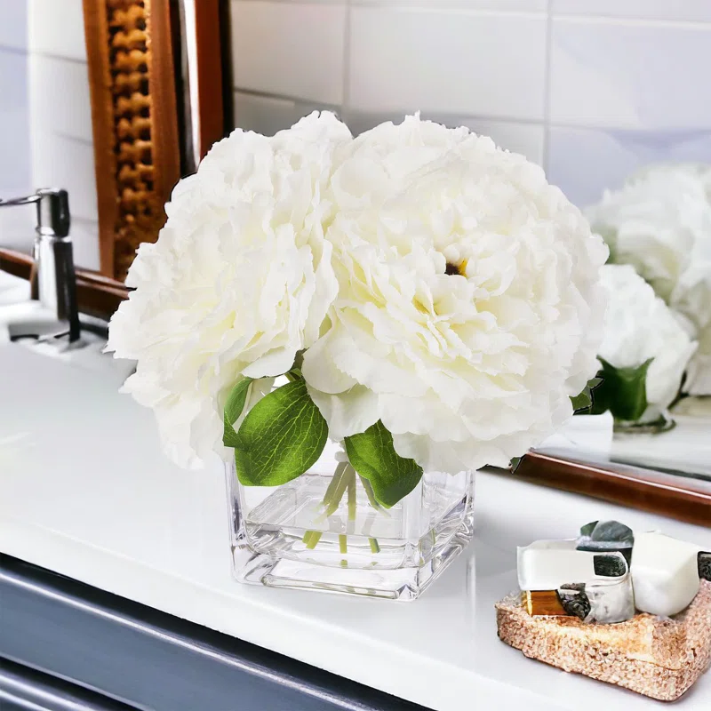 White Peony Flowers Arrangement