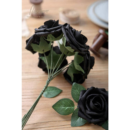 Artificial Black Foam Roses