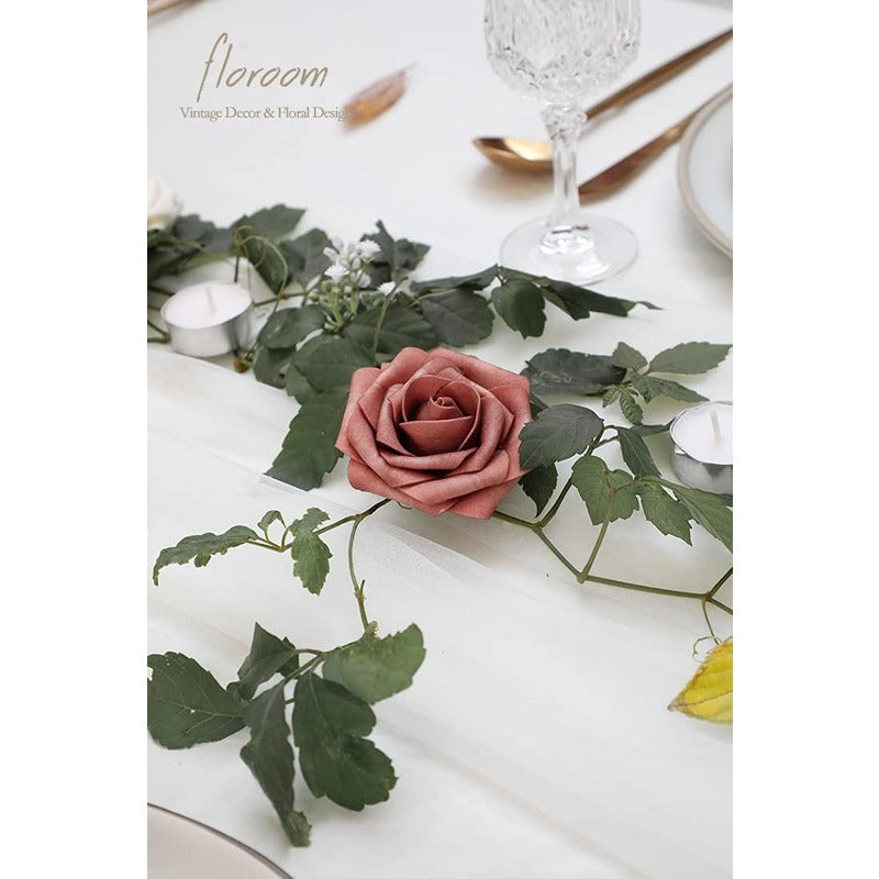 Artificial Dusty Cedar Foam Roses