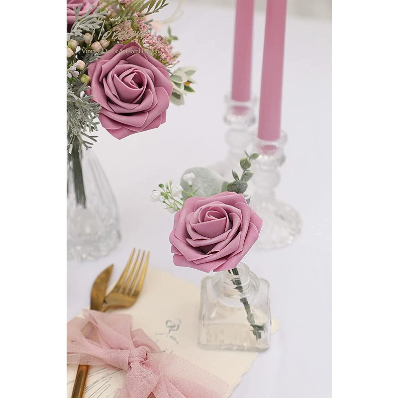 Artificial Mauve Foam Roses