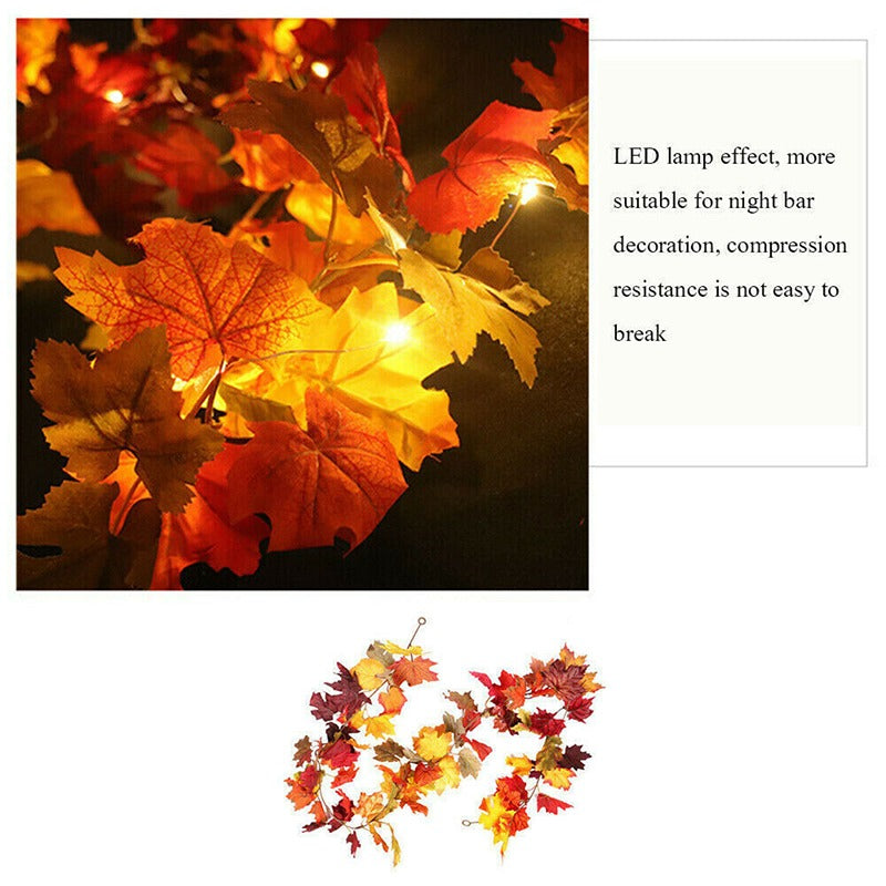 Maple Leaves Lighted Garland