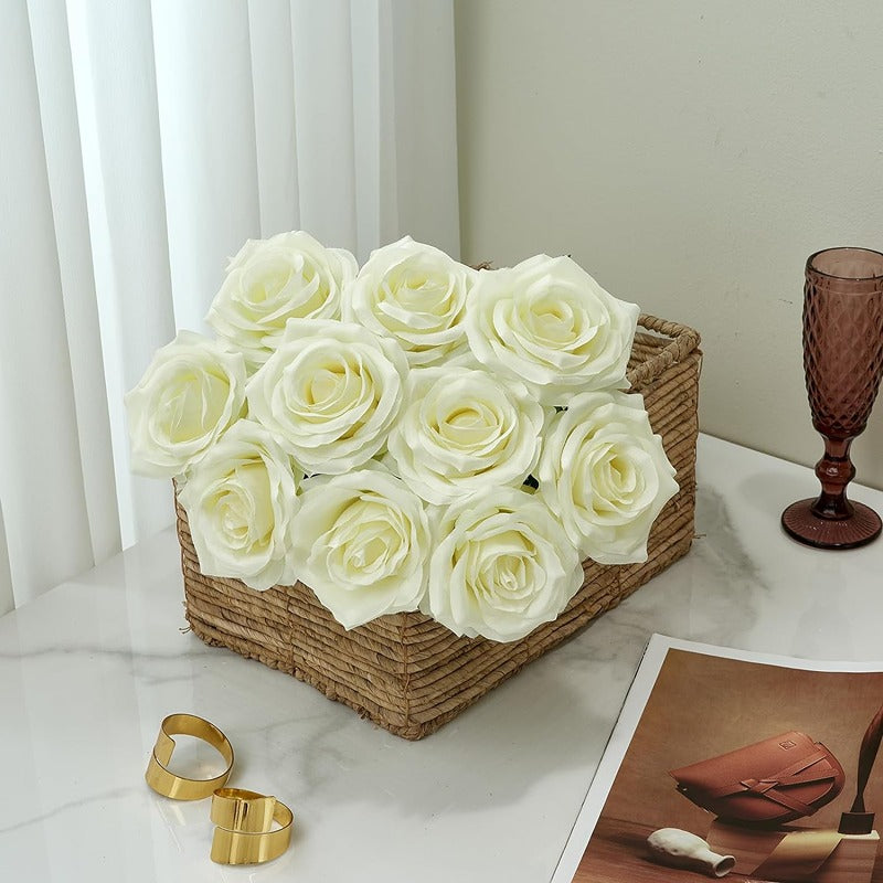 Artificial Faux Roses with Stems