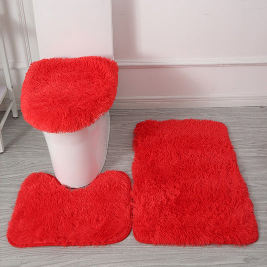 Solid Color Bathroom Rug Set