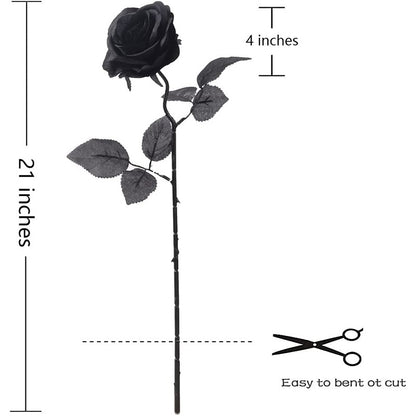 Black Artificial Roses w/ Stems