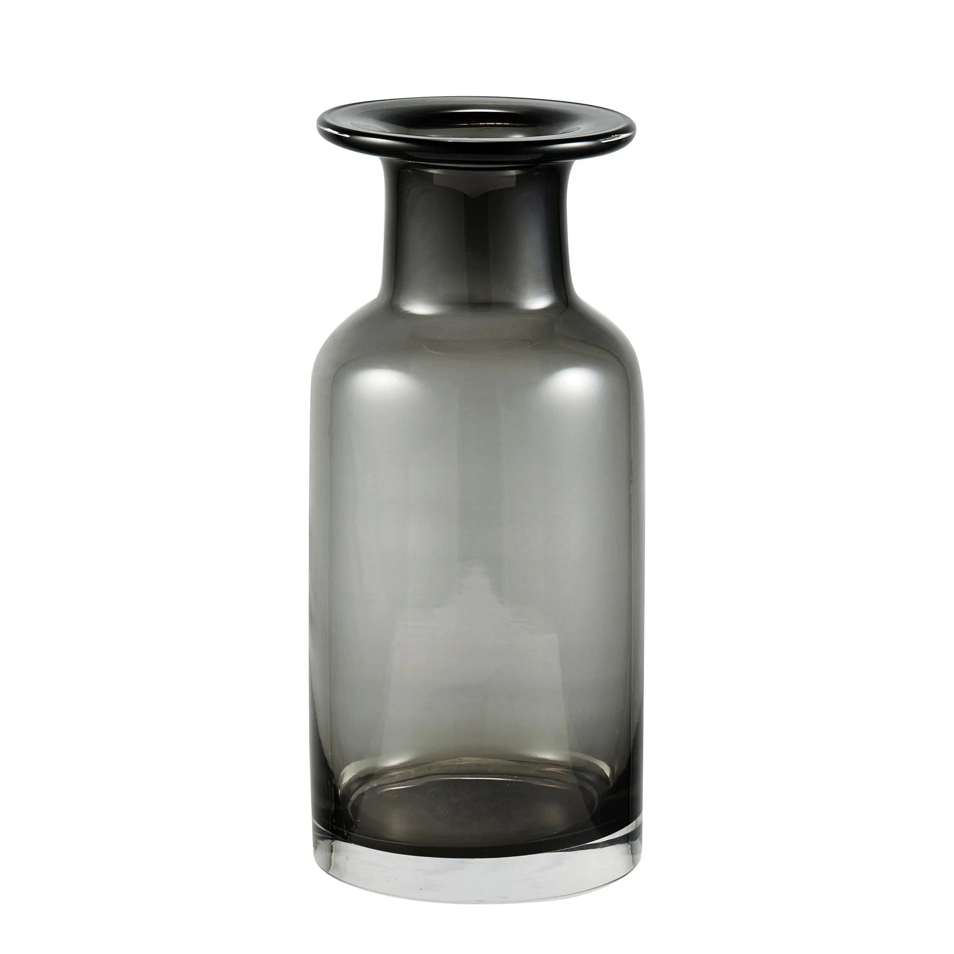 8" Smoked Black Indoor Glass Vase