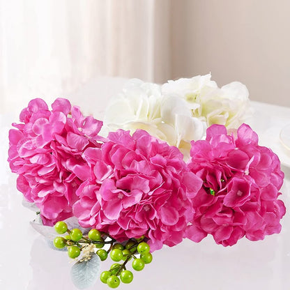 Rose Red Hydrangea Flowers w/ Stems