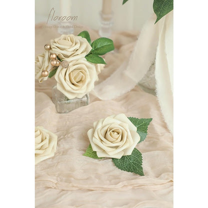 Artificial Beige Foam Roses