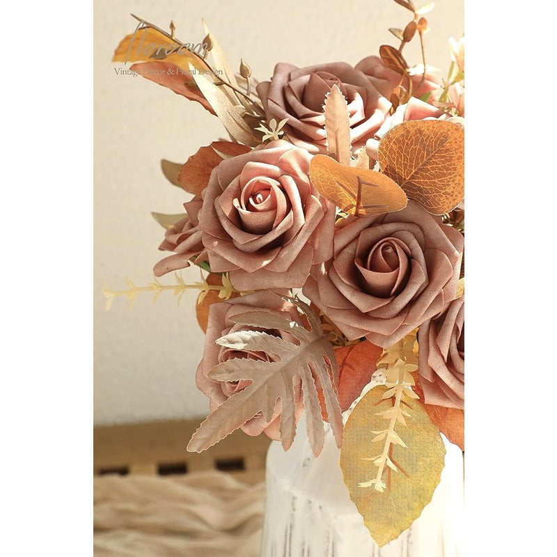 Artificial Warm Taupe Foam Roses