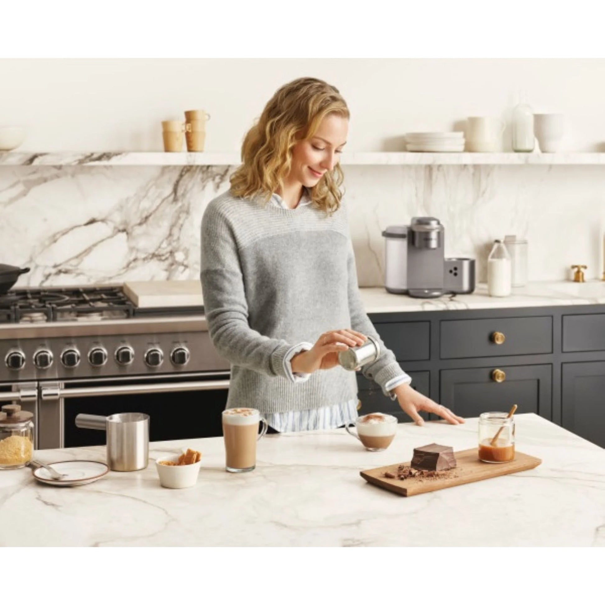 K-Cafe Special Edition Single Serve K-Cup Pod Coffee, Latte and Cappuccino Maker, Nickel