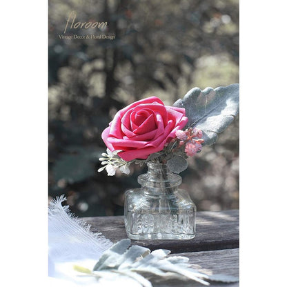 Artificial Fuchsia Foam Roses