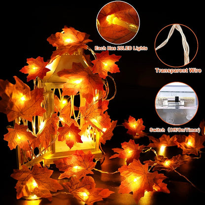 Maple Leaves String Lights - 2 Pack