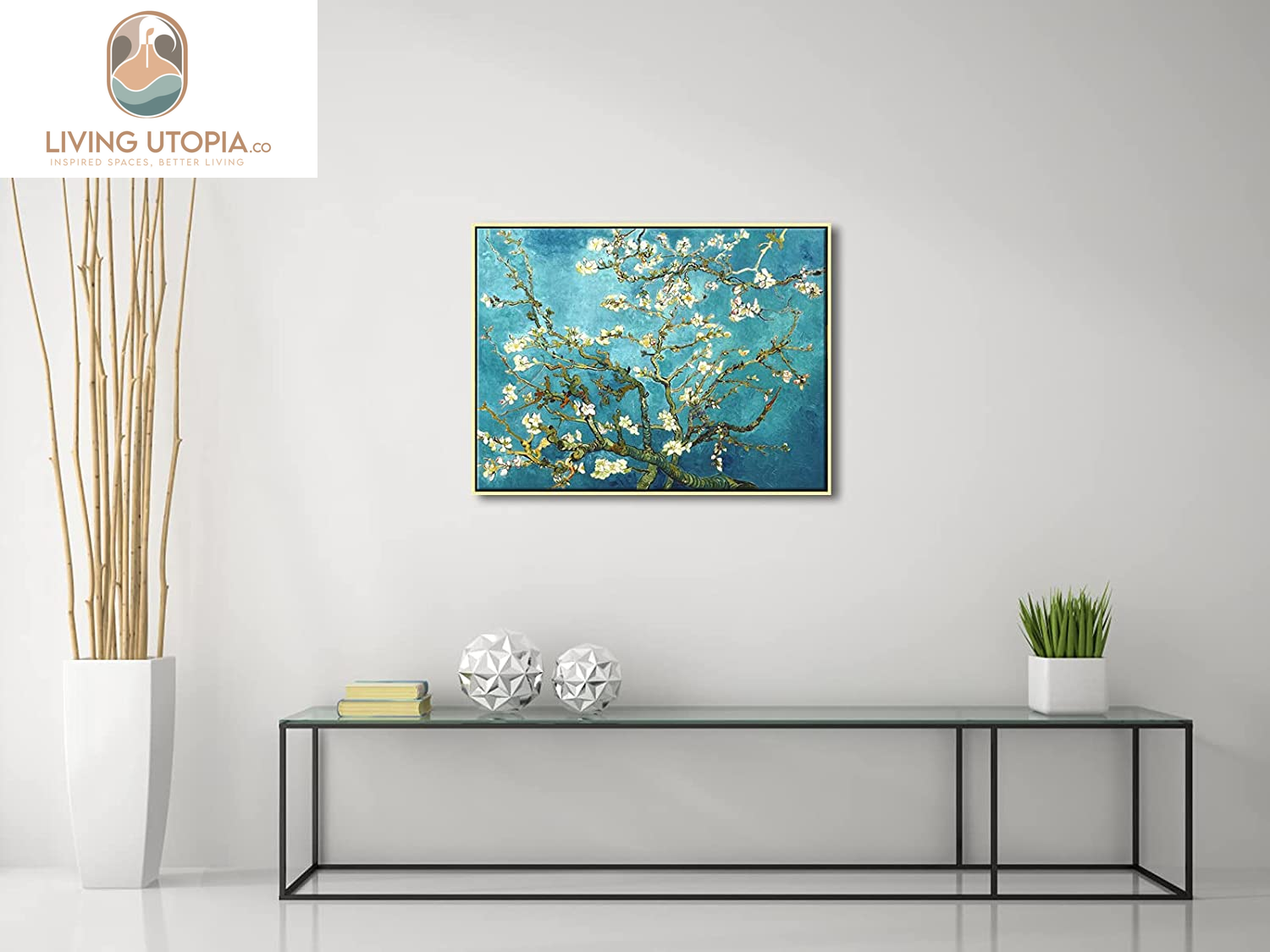 Framed Wall Art Giclee Canvas Prints of Almond Blossom by Vincent Van Gogh Paintings Reproduction Abstract Artwork for Wall Decor