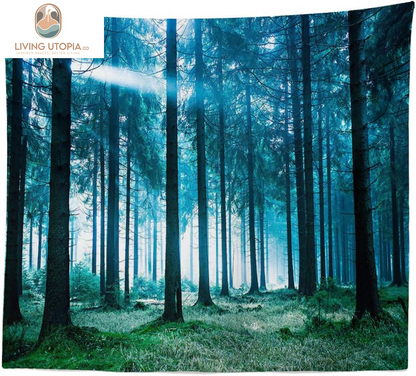 Forest Tapestry Home Decor Landscape Tapestry Living Room Bedroom Decoration Tapestry Magic Tapestry Curtain (Forest White Light, 60''L×51''W)