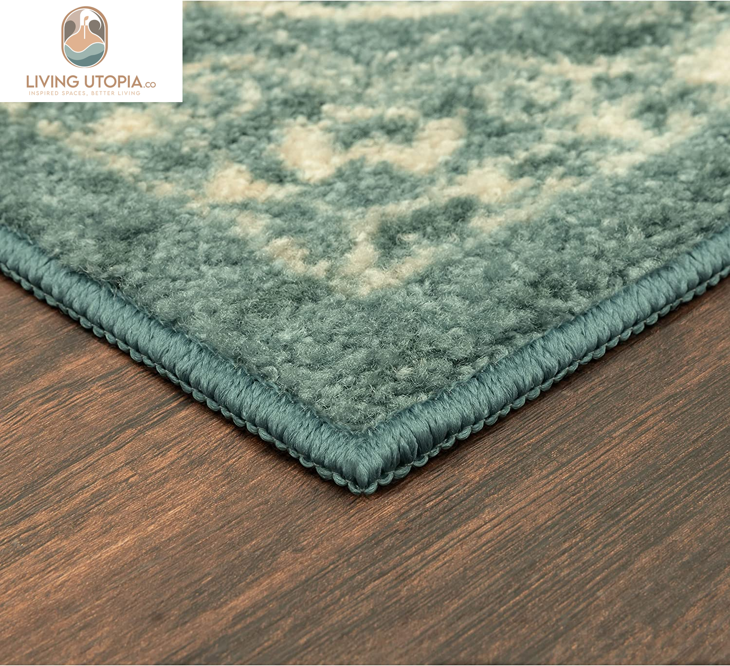 Area Rug - Pelham 5 X 7 Large Area Rugs [Made in USA] for Living Room, Bedroom, and Dining Room, Light Spa