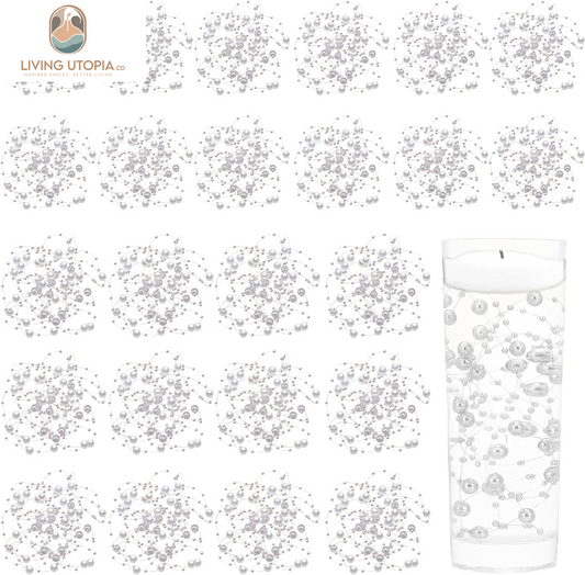 24 Pcs Artificial Pearl String for Floating Candle Faux Pearls Beads String Party Garland Decoration for Vases Filler Wedding Centerpiece Christmas Party Decor(White)
