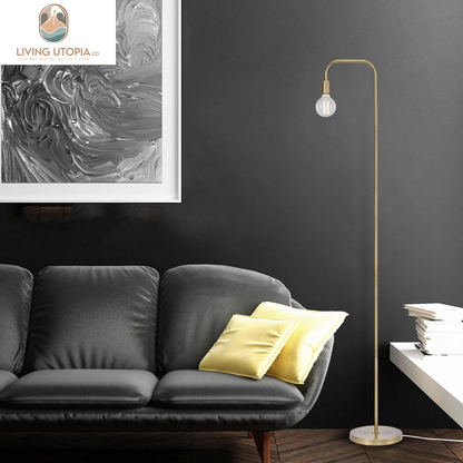 67068 Holden 70" Floor Lamp, Matte Brass, In-Line On/Off Foot Switch